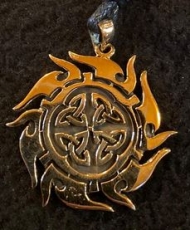 Halskette - keltische Sonne - Bronze