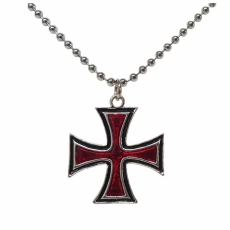 Halskette - Eisernes Kreuz - rot