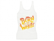 Frauen Top - Born to be white - Logo - weiß/bunt