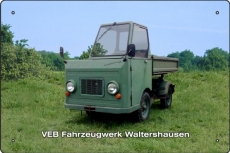 Blechschild - VEB Multicar grün Waltershausen - BS273 (139)