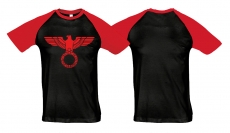 Raglan T-Shirt - Reichsadler - schwarz/rot