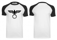 Raglan T-Shirt - Reichsadler - schwarz/weiß