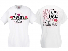 Frauen T-Shirt - Aryan Beauty - Eine Rose für mein Deutschland - weiß