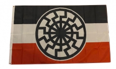 Fahne - Schwarze Sonne - schwarz-weiß-rot