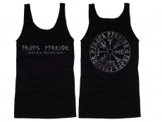 Muskelshirt/Tank Top - Aryan Warrior - Vegvisir Runenschrift - schwarz/silber