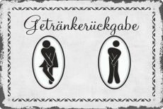 Blechschild - Getränkerückgabe - BS369 (222)