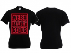 Frauen T-Shirt - Weiss ist bunt genug - schwarz/ rot