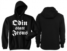 Frauen - Kapuzenpullover - Odin statt Jesus - Motiv 3 - schwarz/weiß