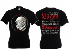 Frauen T-Shirt - Bismarck - Lügen & Wahrheit - schwarz