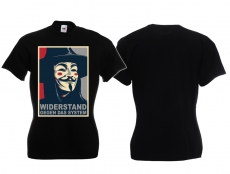 Frauen T-Shirt - Widerstand - Gegen das System - schwarz