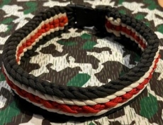 Hundehalsband - schwarz-weiß-rot - Bodercross - Typ 1