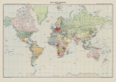 Bildwandkarte - Weltkarte von 1941 - Großdeutsches Reich und Kolonien