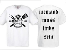 Frauen T-Shirt - Feines Schnitzel Schweinsfilet - weiß/schwarz