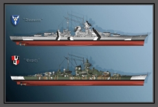 Holzschild - 30x40cm - Deutsche Kriegsmarine - Bismrack & Tirpitz