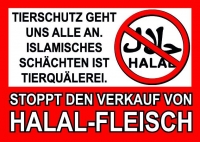 Stopp Halal - Aufkleber Paket 50 Stück