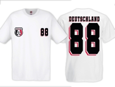 T-Hemd - Fußball - Deutschland - Trikot 88 - Motiv 1 - weiß