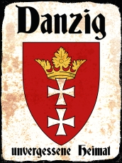 Holzschild - 20x30cm - Danzig - Unvergessene Heimat