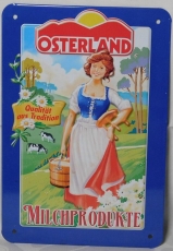 Blechschild - 18,4x12,4cm - Oosterland Milchprodukte - Qualität aus Tradition+++EINZELSTÜCK+++