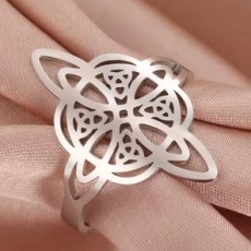 Ring - keltischer Knoten - silber optik