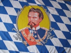 Fahne - Bayern mit König Ludwig II (84)