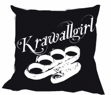 Kissen - Krawallgirl - schwarz/weiß
