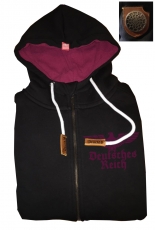 Druck18 Premium - Frauen Kapuzenjacke - Deutsches Herz - schwarz