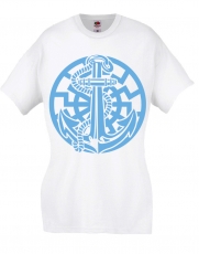 Frauen T-Shirt - Anker der Freiheit - weiß/hellblau