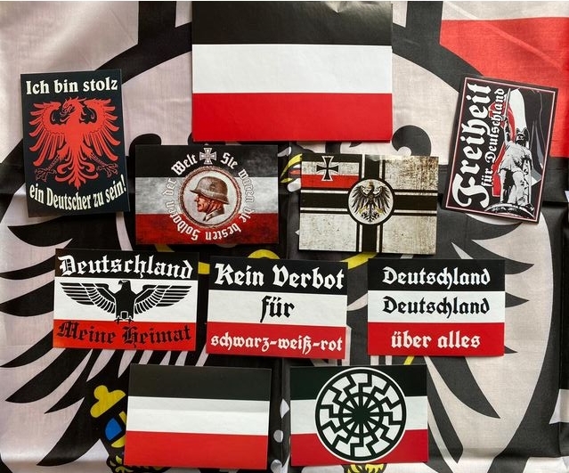 Aufkleber: schwarz weiß rot (Deutschland Deutschland über alles) 50 Stück