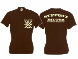 Frauen T-Shirt - Support Hilter - braun/beige
