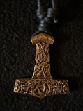 Halskette - Thors Hammer - keltisch - massiv - Bronze