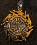 Halskette - keltische Sonne - Bronze