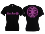 Frauen T-Shirt - Black Sun - schwarz/lila