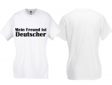 Frauen T-Shirt - Mein Freund ist Deutscher - weiß
