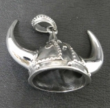 Silber Kettenanhänger - Wikinger Helm 925 Silber