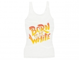 Frauen Top - Born to be white - Logo - weiß/bunt