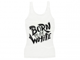 Frauen Top - Born to be white - Logo - weiß/schwarz