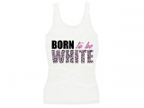 Frauen Top - Born to be white - Leopard - weiß/pink