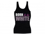 Frauen Top - Born to be white - Leopard - schwarz/pink