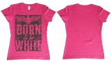 Frauen T-Shirt - Born to be white - Adler - rosa/ schwarz