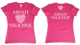 Frauen T-Shirt - Aryan Valkyrie - keltisches Herz - rosa/weiß