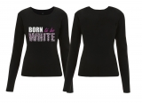 Frauen - Sweatshirt - Born to be White - Leopard - schwarz/pink