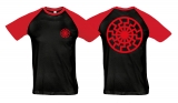 Raglan T-Shirt - Schwarze Sonne - rot - Motiv 2 - schwarz/rot
