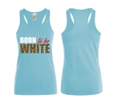 Frauen Top - Born to be white - Leopard - Atoll blau