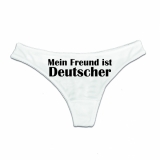 String Tanga - Mein Freund ist Deutscher - weiß