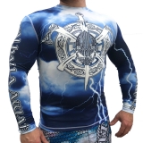 Rash Guard - Warrior of Asgard - blau