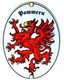 Emailleschild - Pommern