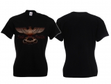 Frauen T-Shirt - Anti Antifa - Adler mit Schlagring - Braun