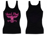 Frauen Top - Think Pink - Right Wing - schwarz