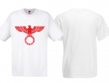 T-Hemd - Adler mit Kreis - Weiß/Rot