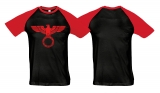 Raglan T-Shirt - Reichsadler - schwarz/rot